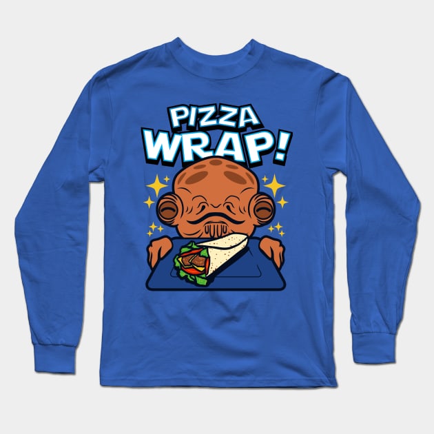 Funny Pizza Loving Cute Alien Meme Long Sleeve T-Shirt by BoggsNicolas